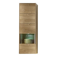 HÄNGEELEMENT Q-Media Wildeiche furniert Eichefarben  - Eichefarben/Alufarben, Design, Glas/Holz (37/113/35cm) - Musterring