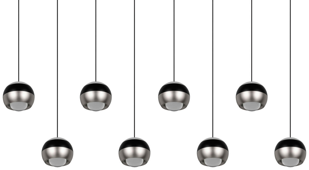 LED-HÄNGELEUCHTE 150/13/200 cm    - Schwarz/Nickelfarben, Design, Metall (150/13/200cm) - Trio Leuchten