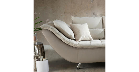 WOHNLANDSCHAFT in Textil Beige, Taupe - Taupe/Sandfarben, Design, Textil/Metall (300/220cm) - Hom`in