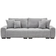 BIGSOFA  in Chenille Hellgrau  - Dunkelbraun/Hellgrau, KONVENTIONELL, Kunststoff/Textil (250/100/90cm) - Carryhome