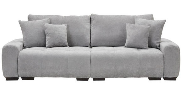 BIGSOFA  in Chenille Hellgrau  - Dunkelbraun/Hellgrau, KONVENTIONELL, Kunststoff/Textil (250/100/90cm) - Carryhome