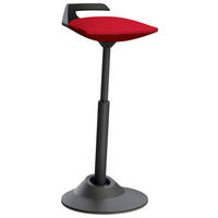 BÜROHOCKER   Rot, Schwarz  - Rot/Schwarz, Basics, Textil/Metall (38/60-93/38cm) - Aeris