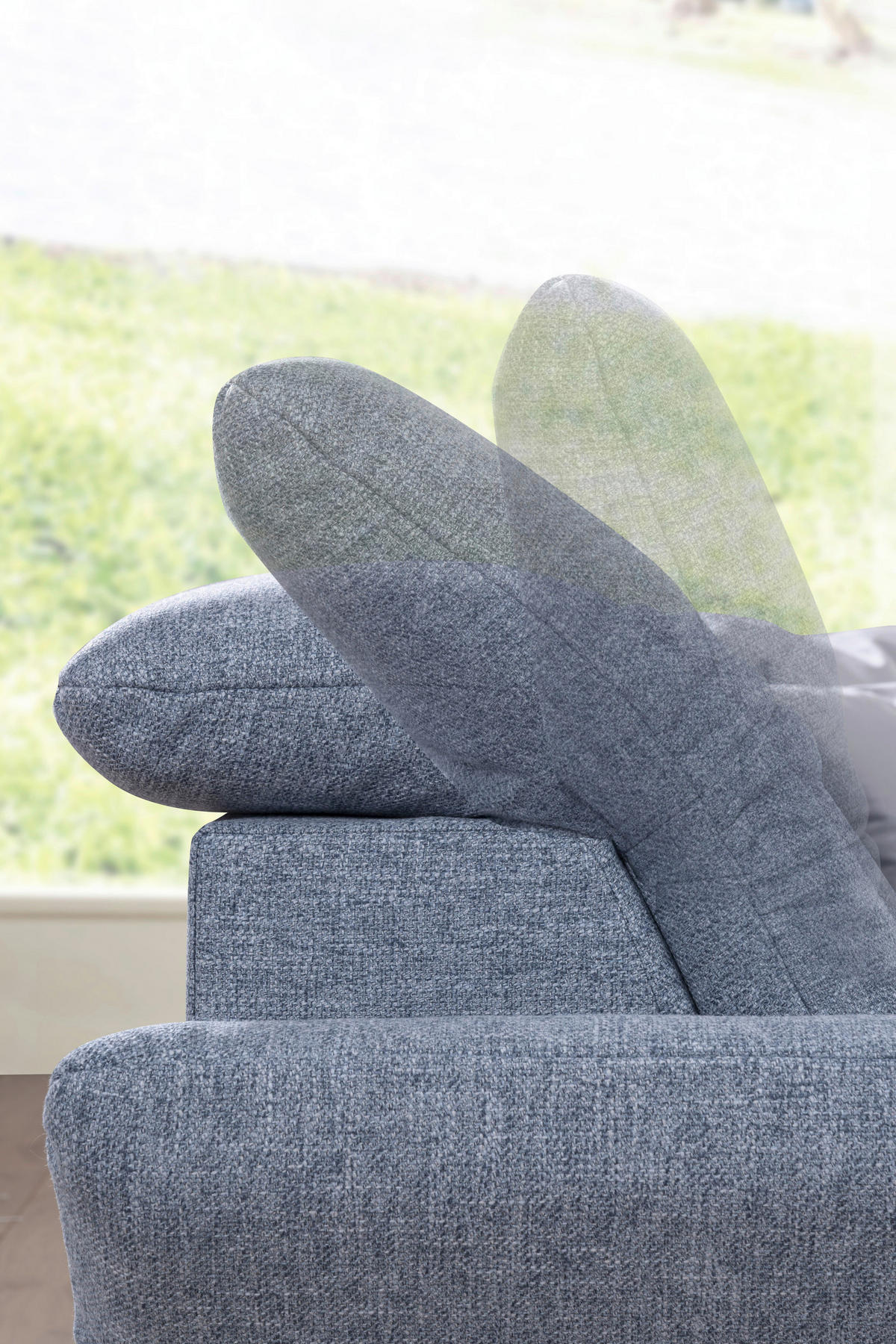 ECKSOFA Blau Flachgewebe  - Blau/Schwarz, KONVENTIONELL, Textil/Metall (262/170cm) - SetOne by Musterring