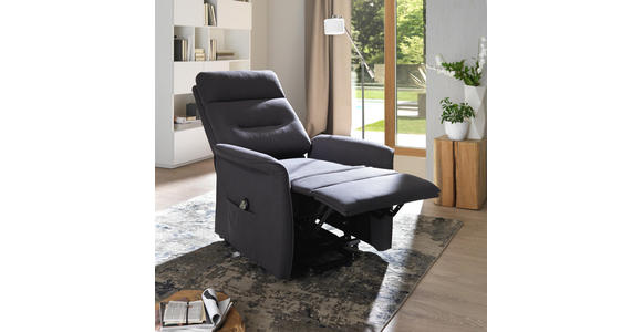 FERNSEHSESSEL in Textil Grau - Schwarz/Grau, KONVENTIONELL, Textil (76/106/82-158cm) - Cantus
