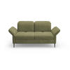 2,5-SITZER Flachgewebe Hellgrün  - Schwarz/Hellgrün, KONVENTIONELL, Textil/Metall (189/92/123cm) - Sit & More