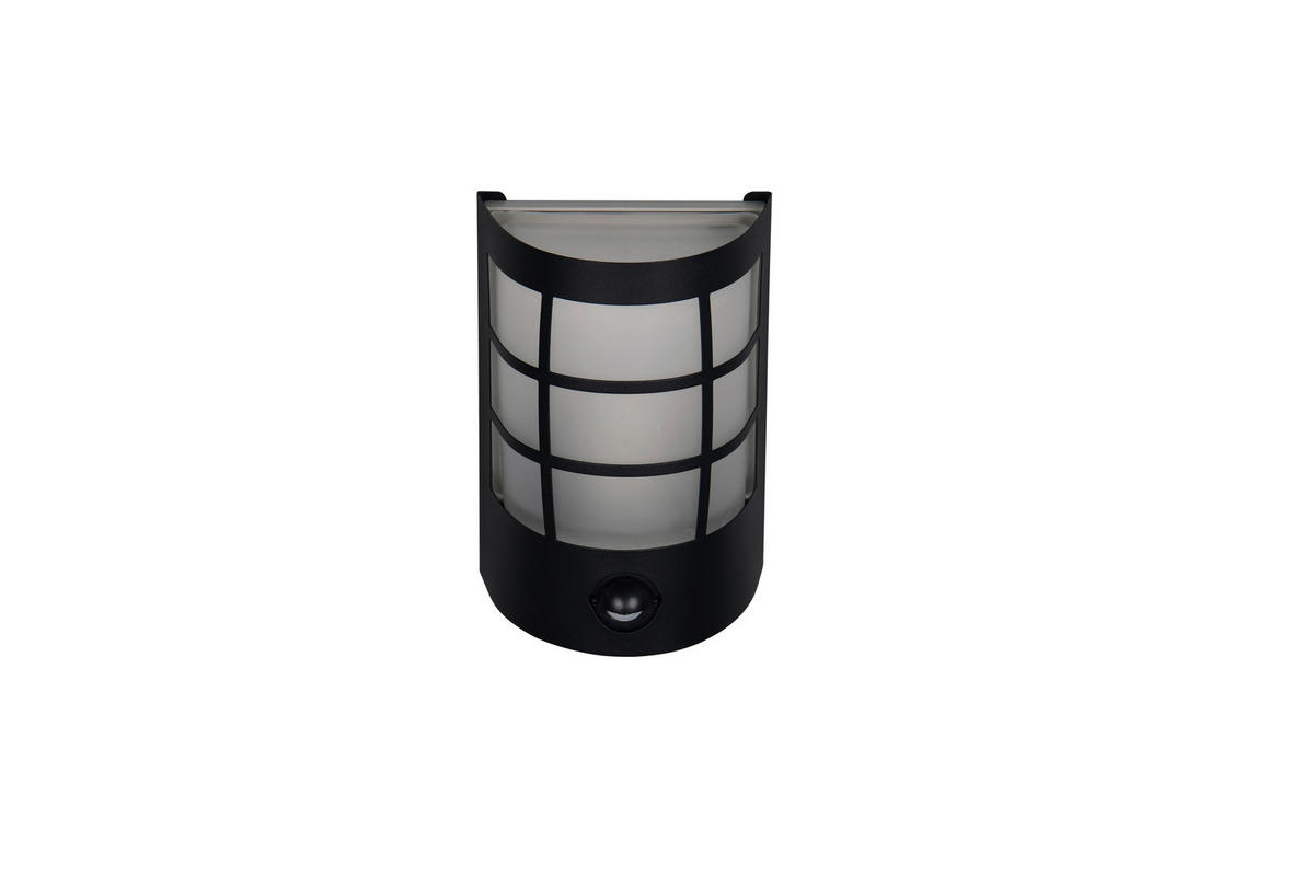VÄGGLAMPA FÖR UTOMHUS - vit/svart, Design, metall/glas (14/10,5/20cm)