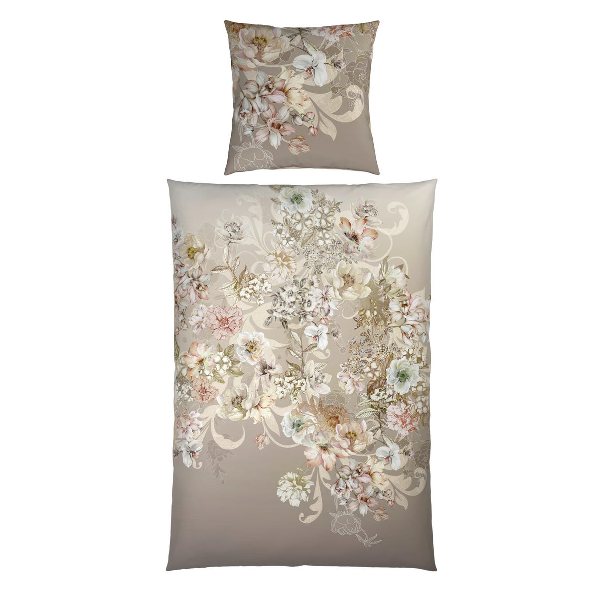 WENDEBETTWÄSCHE 2-teilig Satin 135/200 cm  - Naturfarben, Design, Textil (135/200cm) - Esposa