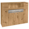 HIGHBOARD  in 153,5/122,1/43,8 cm  - Dunkelgrau/Eiche Artisan, Design, Glas/Holzwerkstoff (153,5/122,1/43,8cm) - SetOne by Musterring