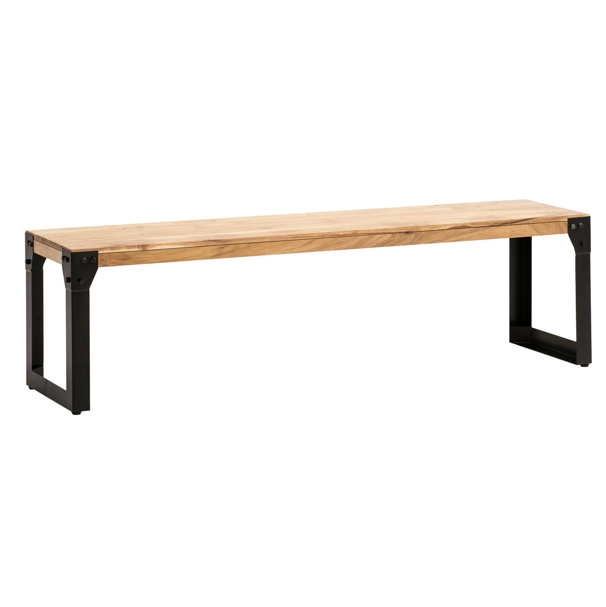 LAVICA, akácia, farba akácie - čierna/farba akácie, Design, kov/drevo (160/45/40cm) - MID.YOU