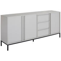 SIDEBOARD WABI 180/81/40 cm 3 låda(or)  - ljusgrå/grå, Design, metall/trämaterial (180/81/40cm) - Xora