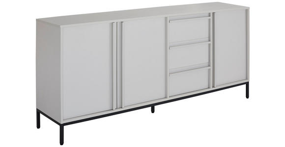 SIDEBOARD WABI 180/81/40 cm 3 Schublade(n)  - Hellgrau/Schwarz, Design, Holz/Holzwerkstoff (180/81/40cm) - Xora