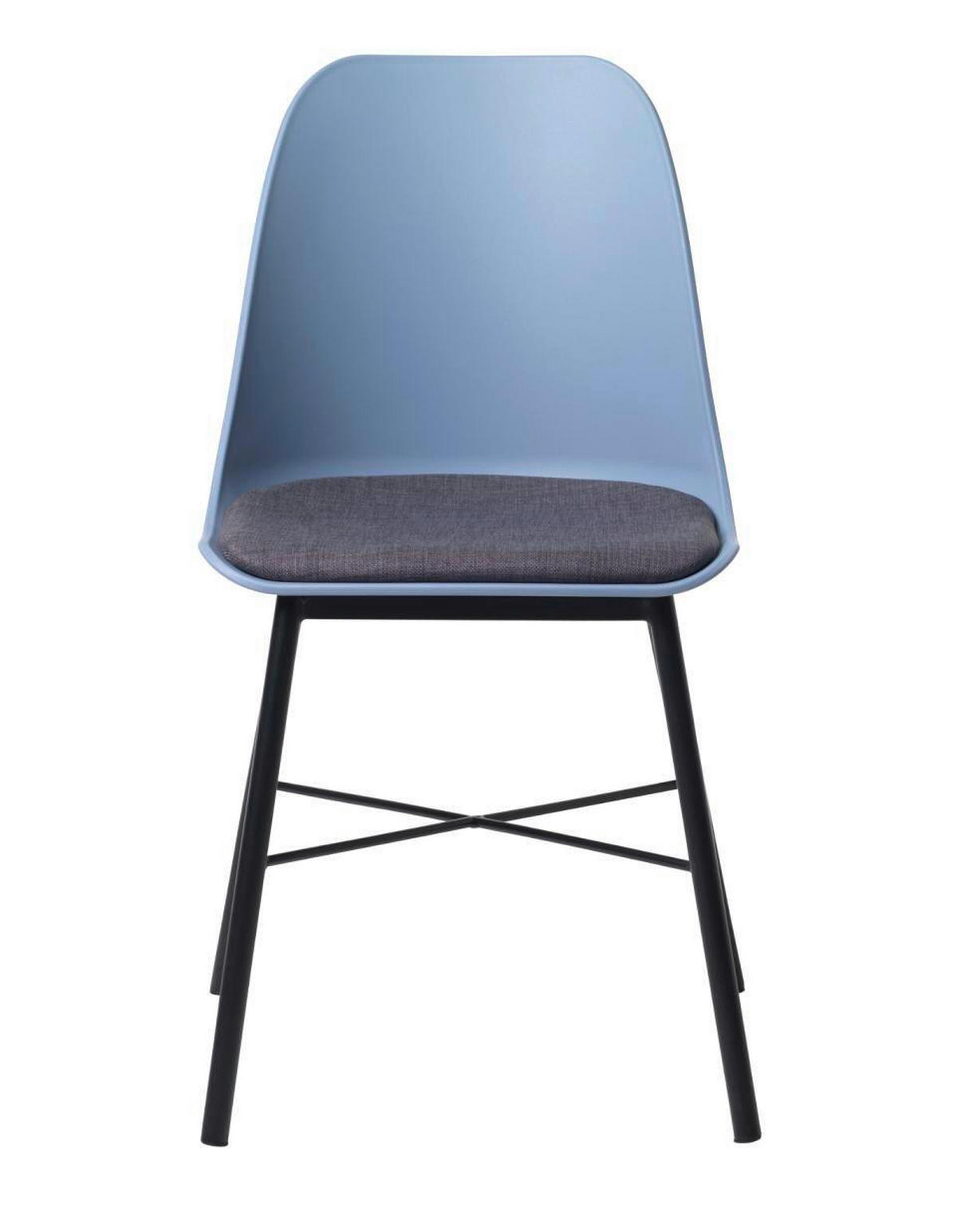 STUHL-SET 2 Stück  in matt  - Schwarz/Hellblau, MODERN, Kunststoff/Textil (47/83/54cm) - Livetastic