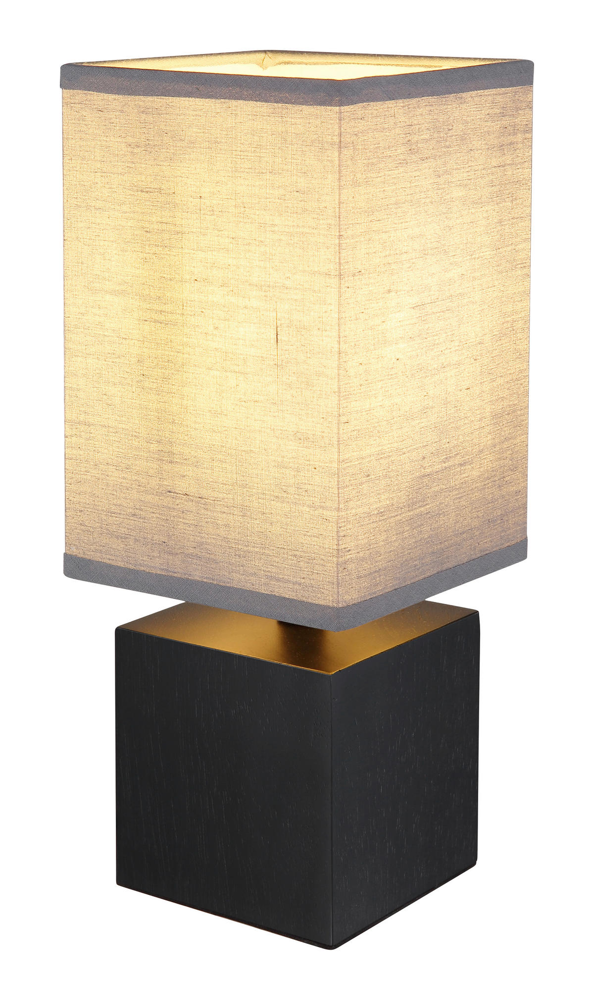 STOLNÍ LAMPA, E27, 12/12/30 cm - černá/antracitová, Design, dřevo/textil (12/12/30cm) - Novel
