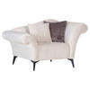 SESSEL in Plüsch Weiß, Grau  - Schwarz/Weiß, Design, Textil/Metall (138/83/85cm) - Ambia Home