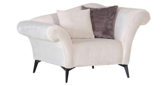 SESSEL Plüsch Weiß, Grau - Schwarz/Weiß, Design, Textil/Metall (138/83/85cm) - Ambia Home