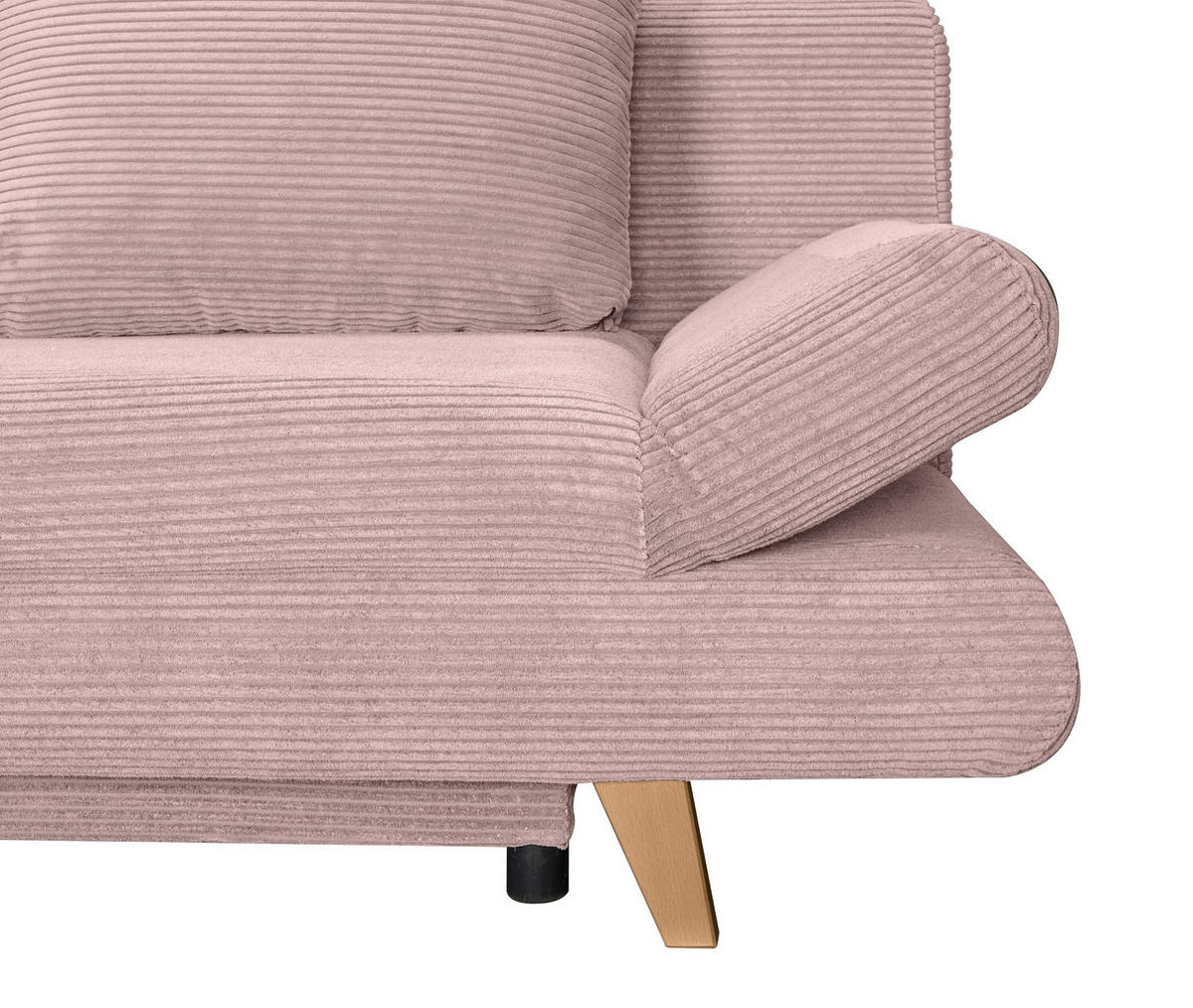 SCHLAFSOFA  mit Schlafen auf Sitzhöhe, haustierfreundlicher Bezug Cord Altrosa  - Buchefarben/Altrosa, KONVENTIONELL, Holz/Textil (200/75/85cm) - Carryhome