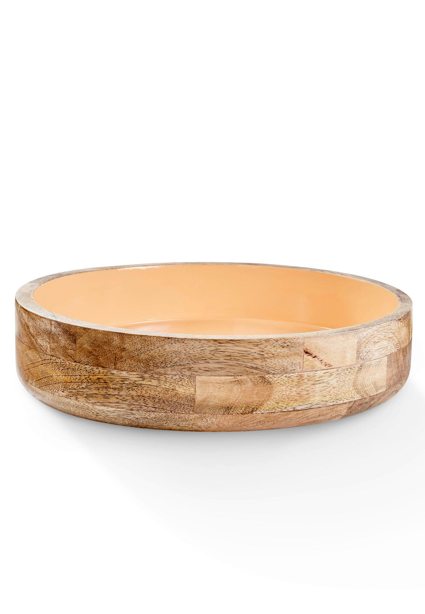 DEKOSCHALE - Aprikose/Mokka, Basics, Holz (32,5/8cm) - FYNCH-HATTON