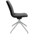 STUHL  in Aluminium Velours Metall, Textil  - Alufarben/Graphitfarben, Design, Textil/Metall (46/81,5-84,5/55cm) - Johann Jakob