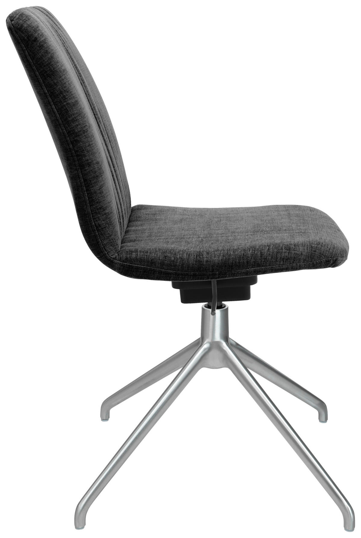 STUHL Velours Graphitfarben, Alufarben  - Graphitfarben/Alufarben, Design, Textil/Metall (46/81,5-84,5/55cm) - Johann Jakob