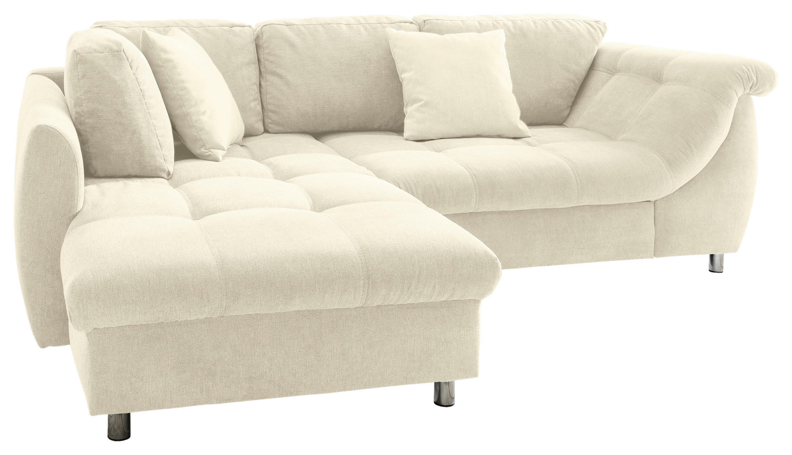 Ecksofa mit Schlaffunktion + Beige Mikrofaser 
