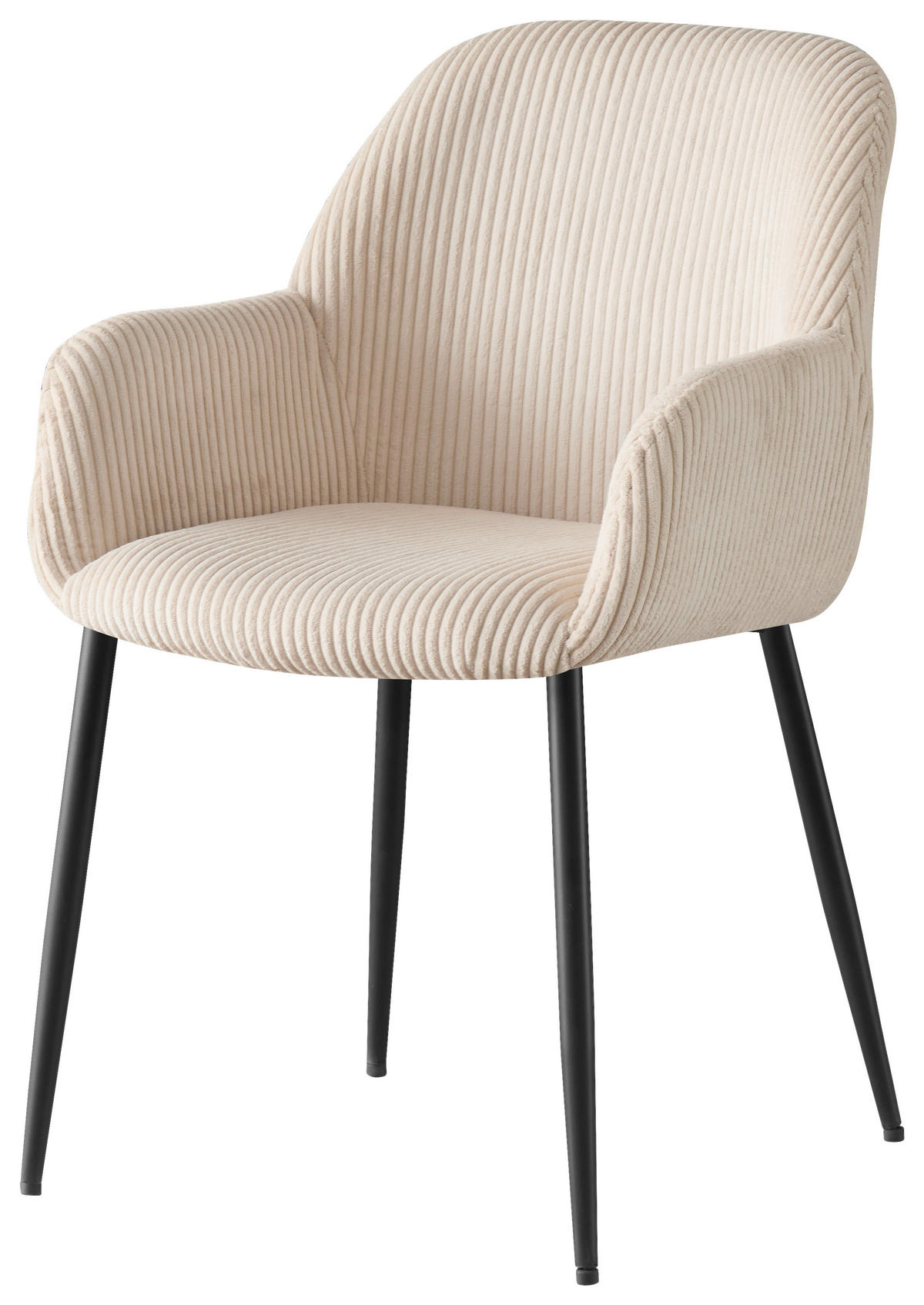 ARMLEHNSTUHL  in Eisen Cord  - Beige/Schwarz, Design, Textil/Metall (57/85/60cm) - Xora