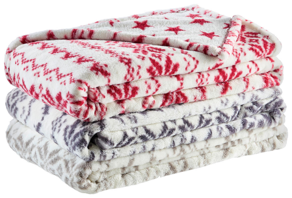 WOHNDECKE 150/200 cm  - Anthrazit/Creme, Textil (150/200cm) - X-Mas