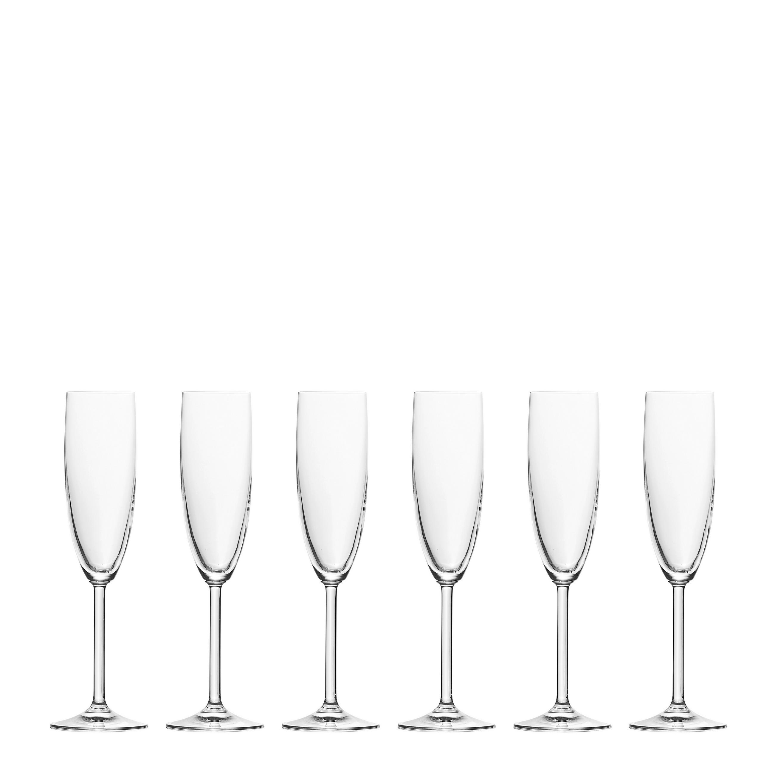 Sektglas-Set  6-teilig  - Klar, Basics, Glas (0,215cm) - Leonardo