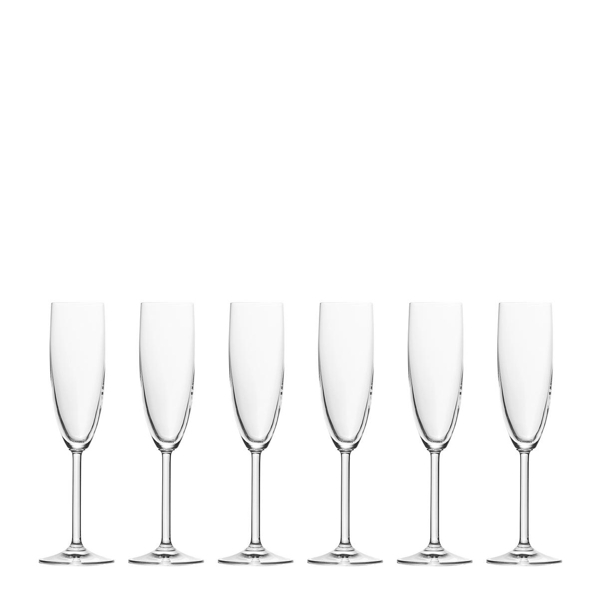 Sektglas-Set  6-teilig  - Klar, Basics, Glas (0,215cm) - Leonardo