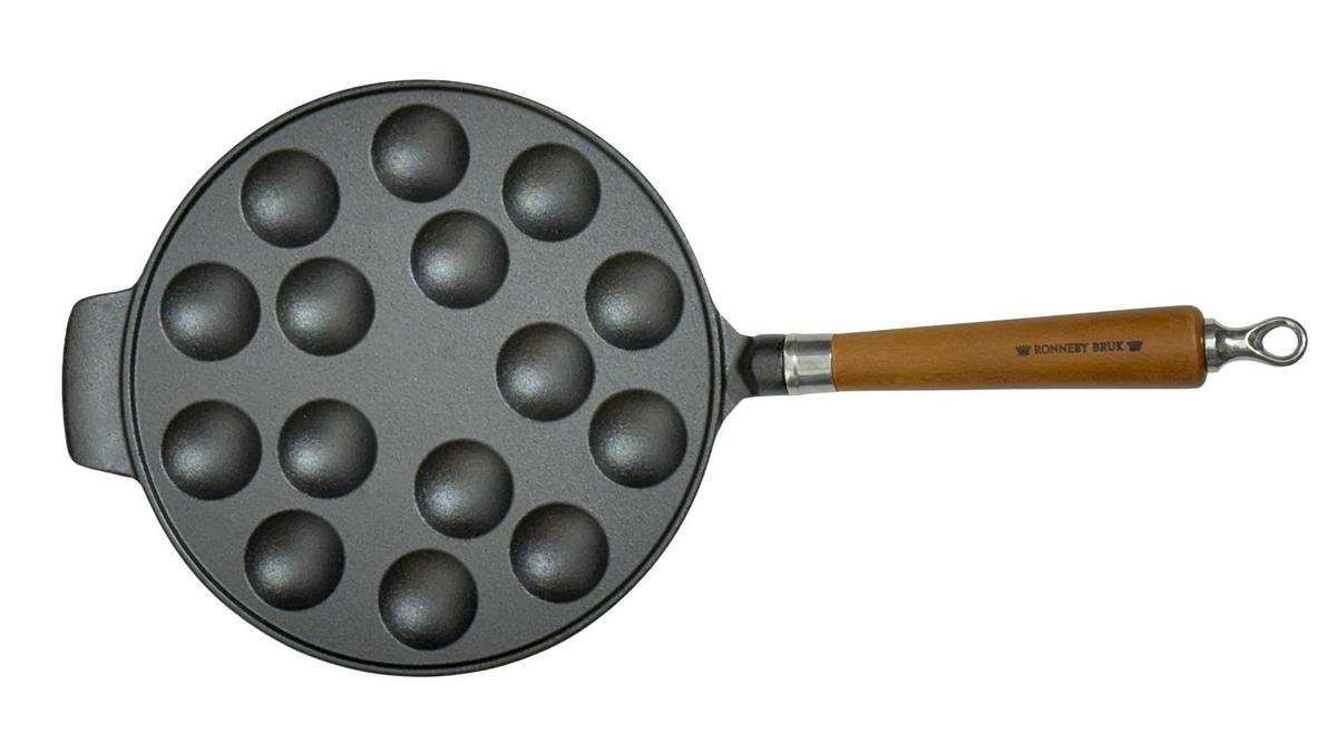 BRATPFANNE  - Schwarz/Braun, Basics, Holz/Metall (51/24/8cm)