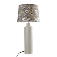 TISCHLEUCHTE PR Home CARTER   - Beige/Grau, KONVENTIONELL, Textil/Metall (58cm)