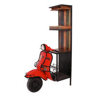 BARSCHRANK in Multicolor, Rot  - Schwarzbraun/Rot, MODERN, Holz/Metall (46/190/98cm) - MID.YOU
