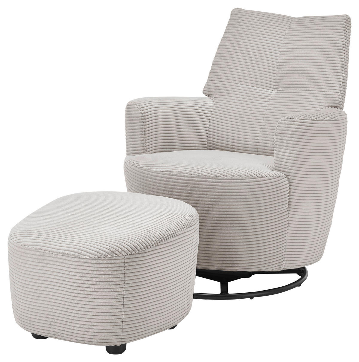 SESSEL Cord Hellgrau    - Hellgrau/Schwarz, Design, Textil/Metall (80/96/88cm) - SetOne by Musterring