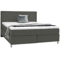BOXSPRINGBETT 180/200 cm  in Grau  - Chromfarben/Grau, Konventionell, Kunststoff/Textil (180/200cm) - Voleo