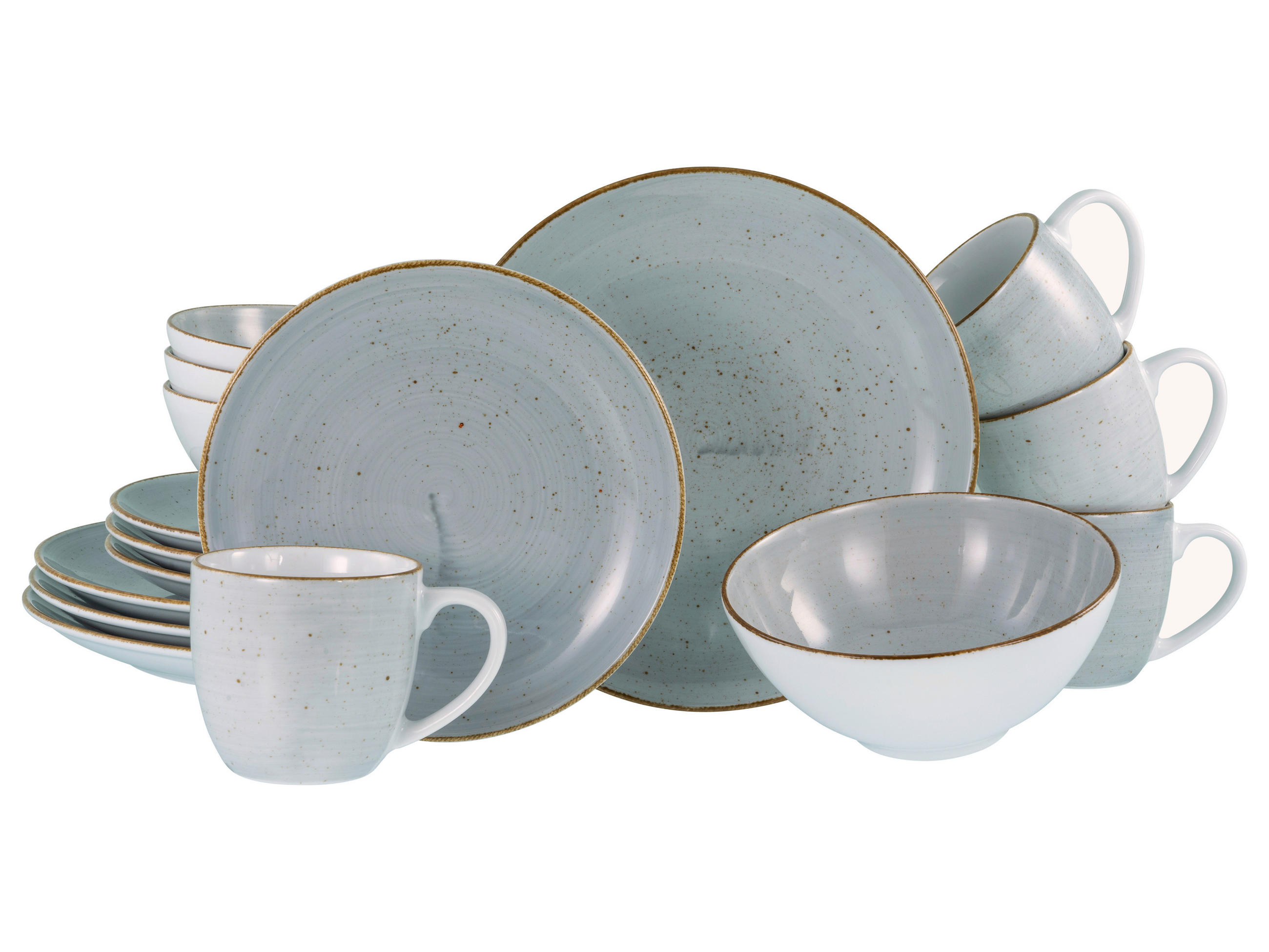 KOMBISERVICE Vintage Nature 16-teilig  - Hellgrau/Weiß, Basics, Keramik - Creatable