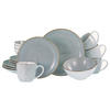 KOMBISERVICE Weiß, Hellgrau Vintage Nature 16-teilig 4 Personen  - Hellgrau/Weiß, Basics, Keramik - Creatable