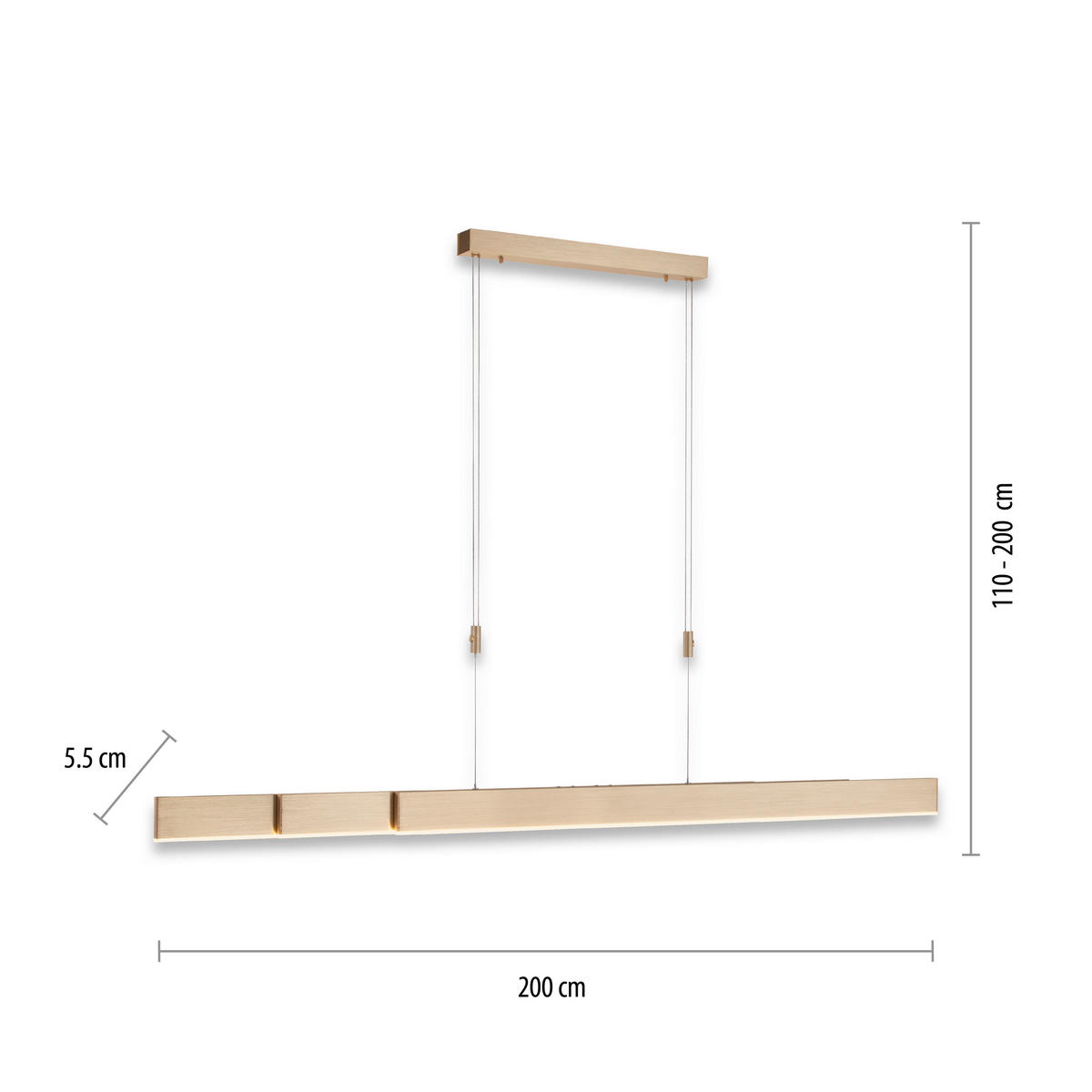 LAMPĂ SUSPENDATĂ CU LED 110-200/5,5/110-200 cm  - Design, plastic/metal (110-200/5,5/110-200cm)
