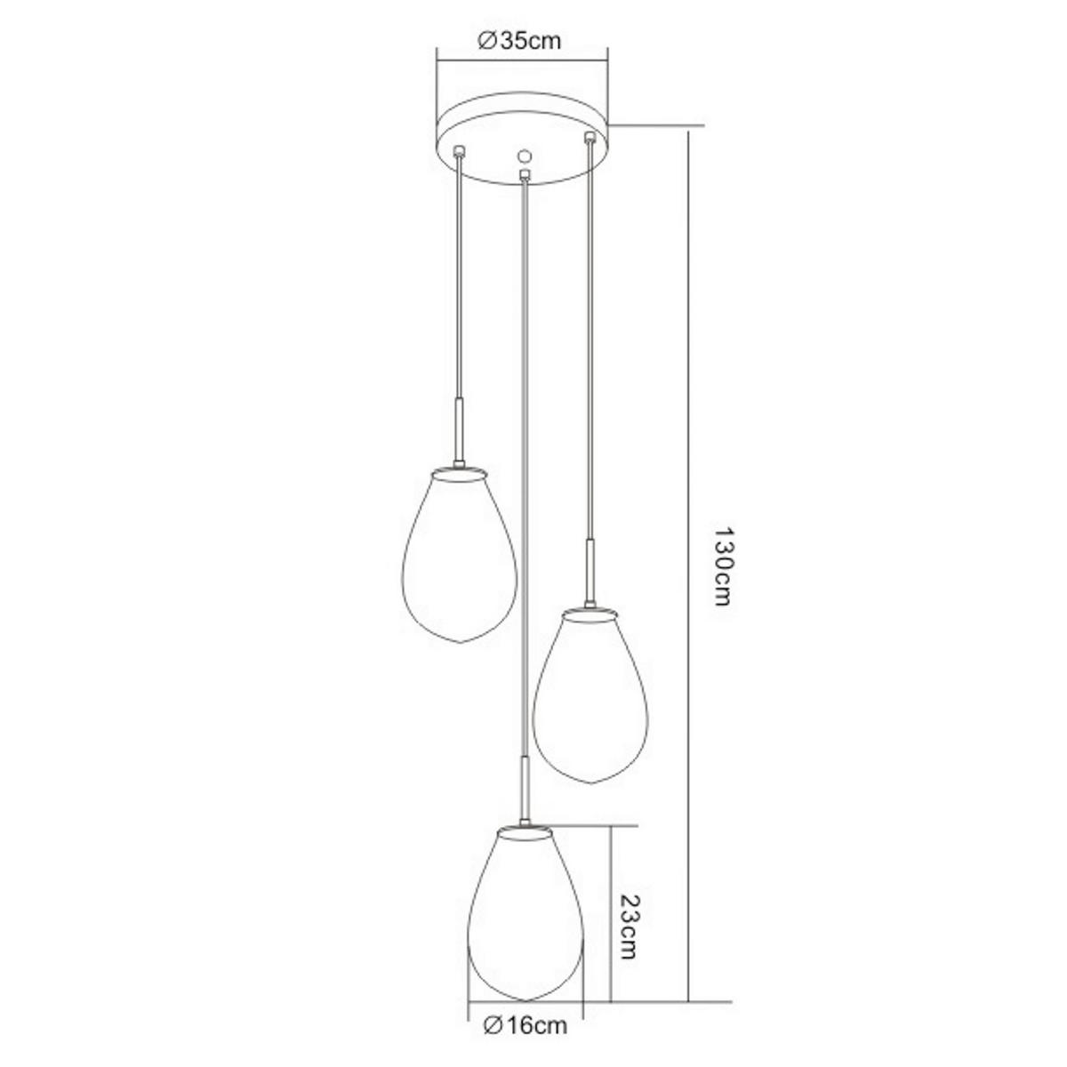 HÄNGELEUCHTE Fondi 130/35/35 cm  - Schwarz, Design, Glas (130/35/35cm)