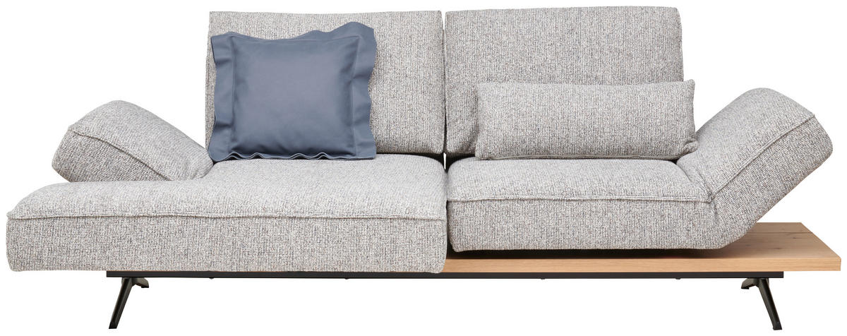 ECKSOFA Beige Chenille  - Beige/Schwarz, Design, Holz/Textil (132/240cm) - Koinor