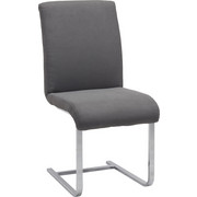 SCHWINGSTUHL in Textil Chromfarben, Grau - Chromfarben/Grau, Design, Textil/Metall (46/99/63cm) - NOVEL