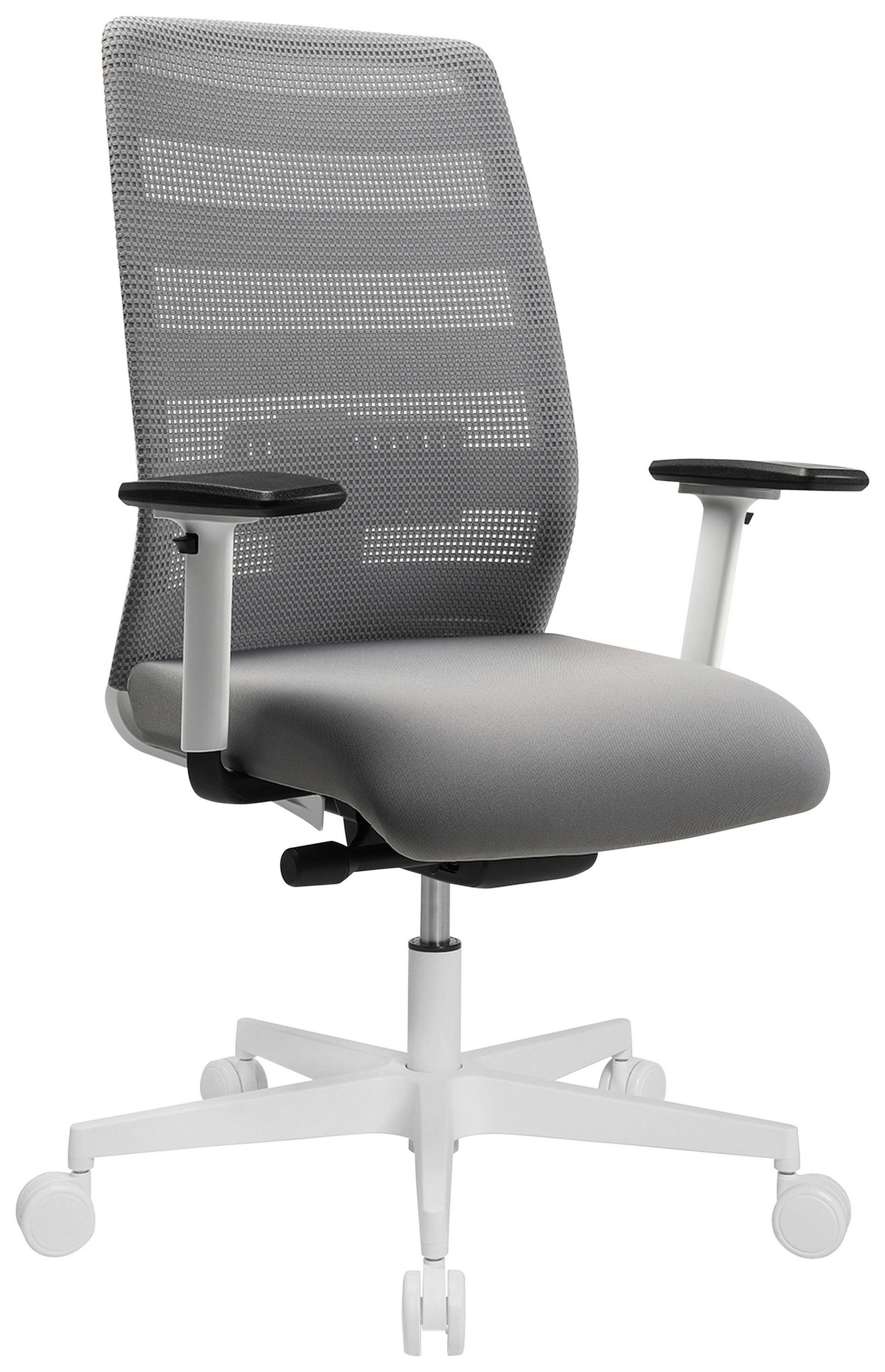 DREHSTUHL Netzbespannung, Flachgewebe Grau, Schwarz, Weiß  - Schwarz/Weiß, MODERN, Kunststoff/Textil (63/107-119/61-67cm) - Topstar