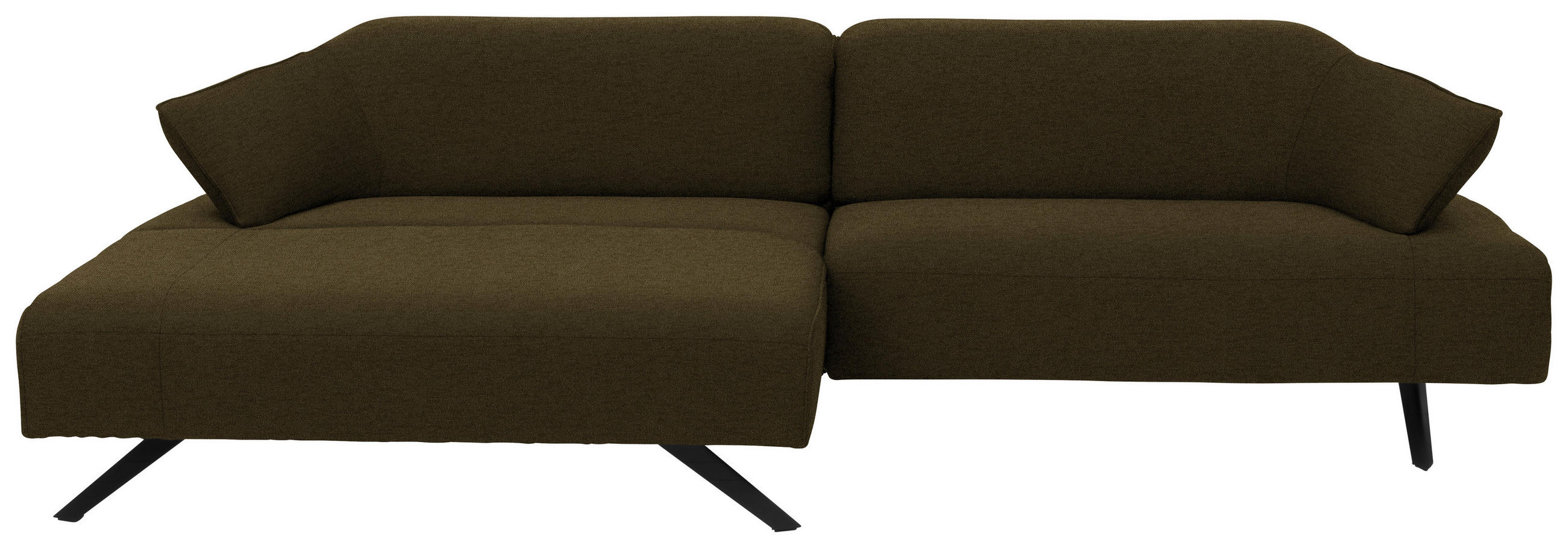 ECKSOFA in Struktur Dunkelgrün  - Dunkelgrün/Anthrazit, Design, Textil/Metall (165/276cm) - Himolla