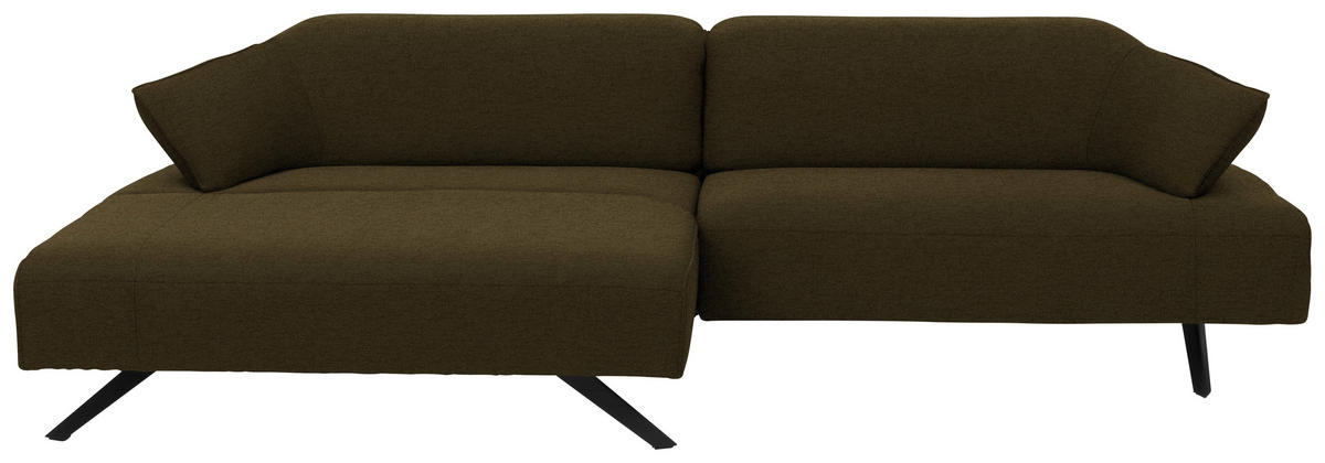ECKSOFA in Struktur Dunkelgrün  - Dunkelgrün/Anthrazit, Design, Textil/Metall (165/276cm) - Himolla
