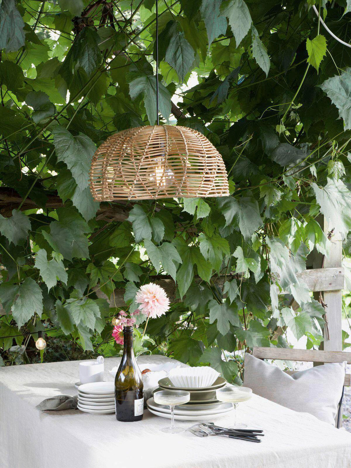 AUßENHÄNGELEUCHTE Mayla 43/24/43 cm  - Beige, Natur, Holz (43/24cm) - PR Home