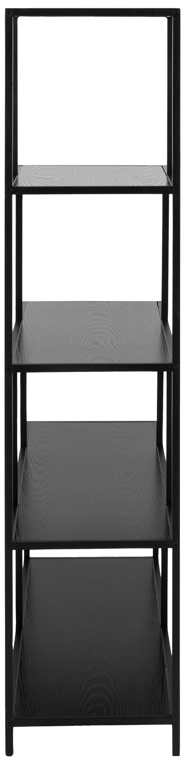 REGAL 135/150/35 cm črna  - črna, Trend, kovina/leseni material (135/150/35cm) - Carryhome