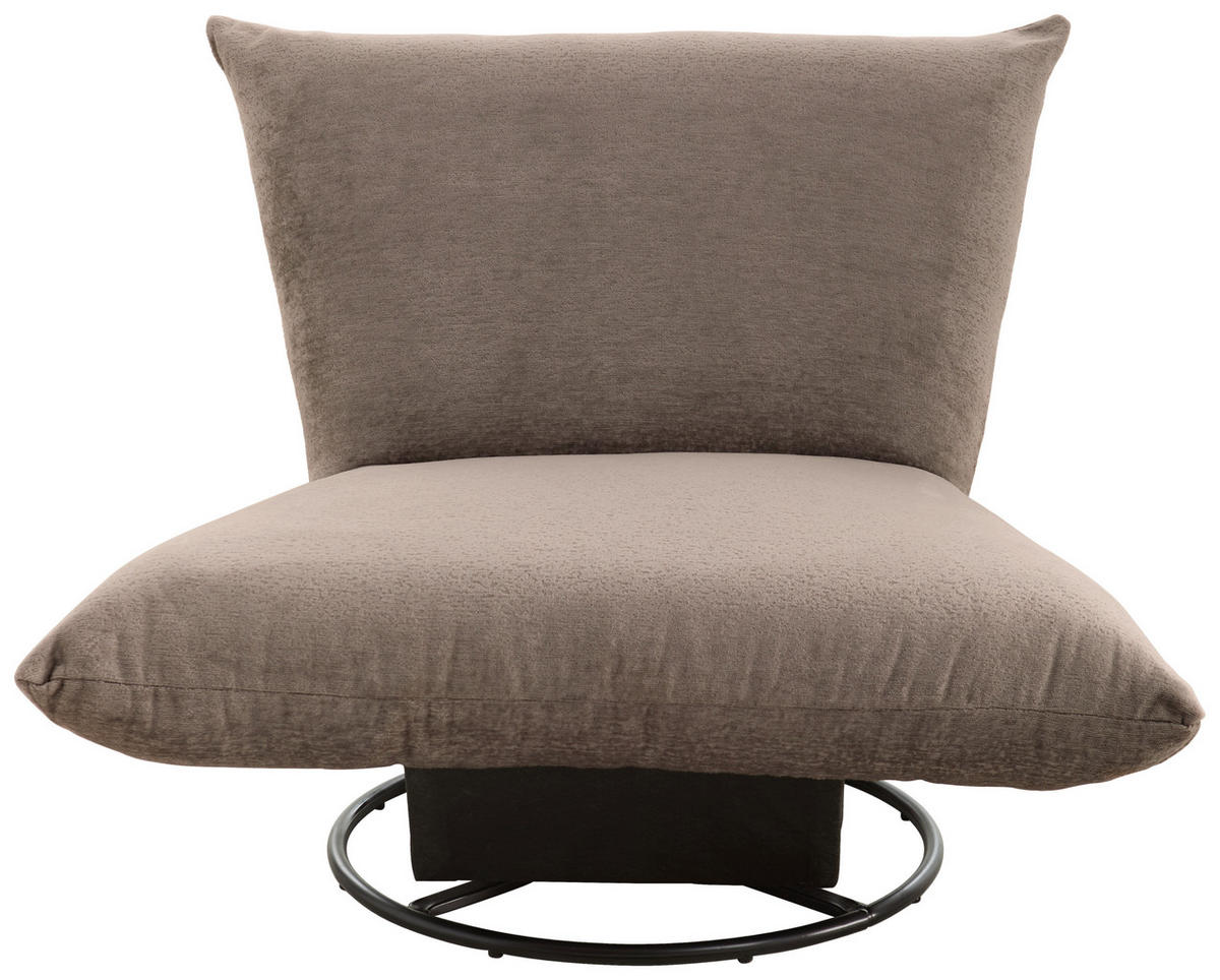 RELAXSESSEL Lesesessel Bouclé    - Dunkelbraun/Schwarz, Design, Textil/Metall (100/78/96cm) - Livetastic