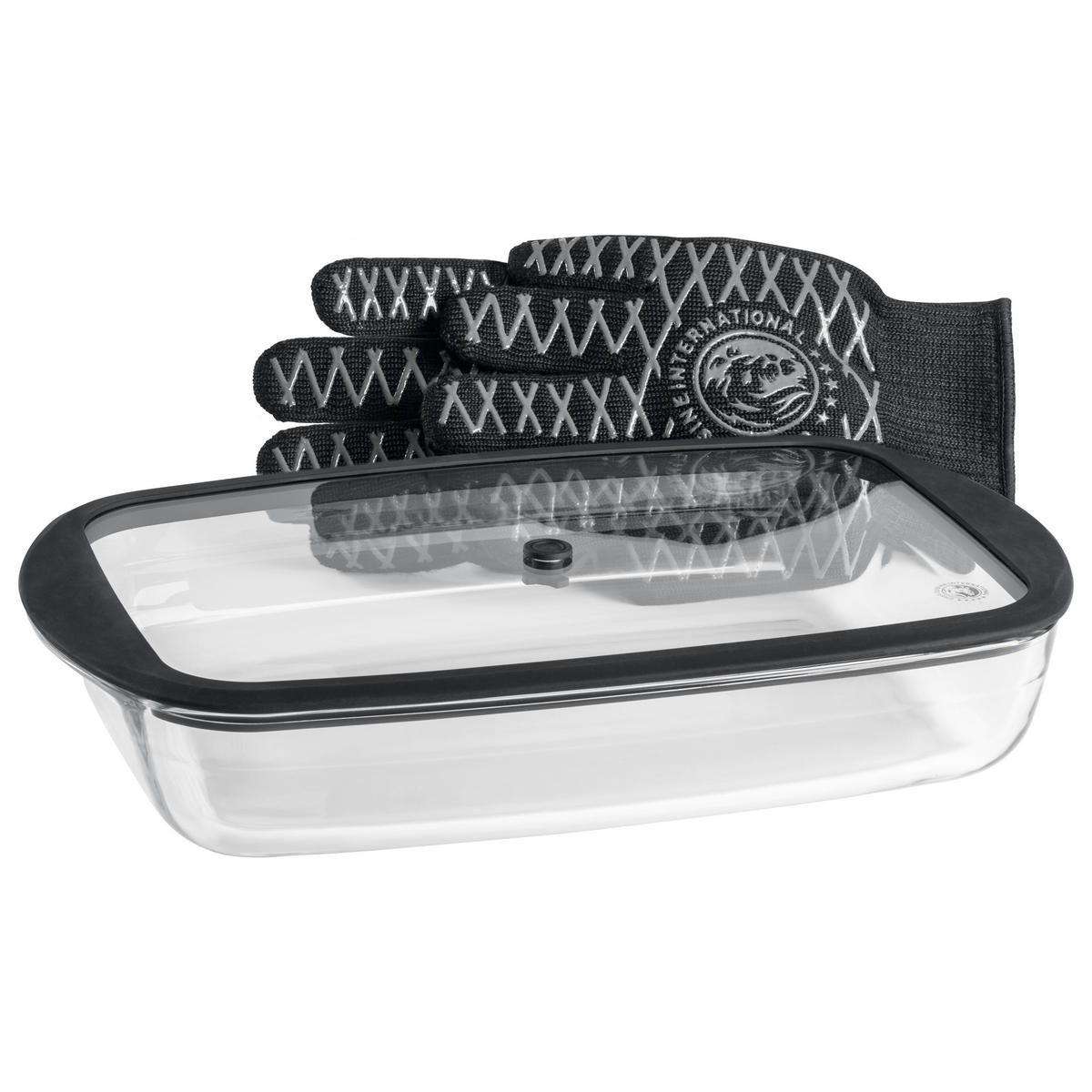 AUFLAUFFORM Kunststoff, Glas, Textil  - Transparent/Schwarz, Basics, Glas/Kunststoff (41.5/25/8.2cm) - CHEF CUISINE