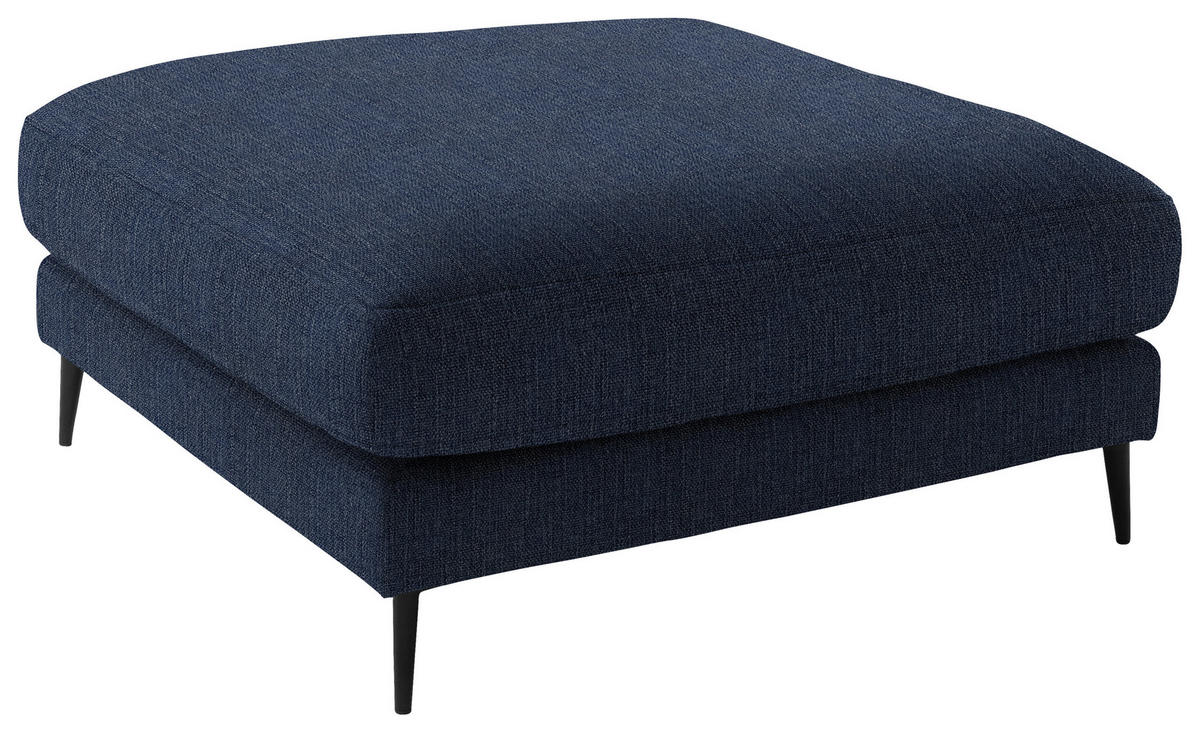 ECKSOFA in Flachgewebe Dunkelblau  253/177 cm  - Schwarz/Dunkelblau, Design, Textil/Metall (253/177cm) - Dieter Knoll