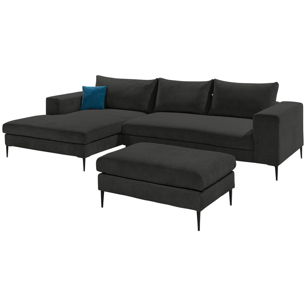 Thumbnail - Trendmanufaktur Hocker Aurora, Graphit, Textil, rechteckig, 100x43x69 cm, Made in EU, Stoffauswahl, Wohnzimmer, Hocker, ...
