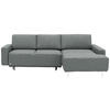 ECKSOFA  in Mikrovelours Graugrün  248/160 cm  - Alufarben/Graugrün, Design, Textil/Metall (248/160cm) - Sedda