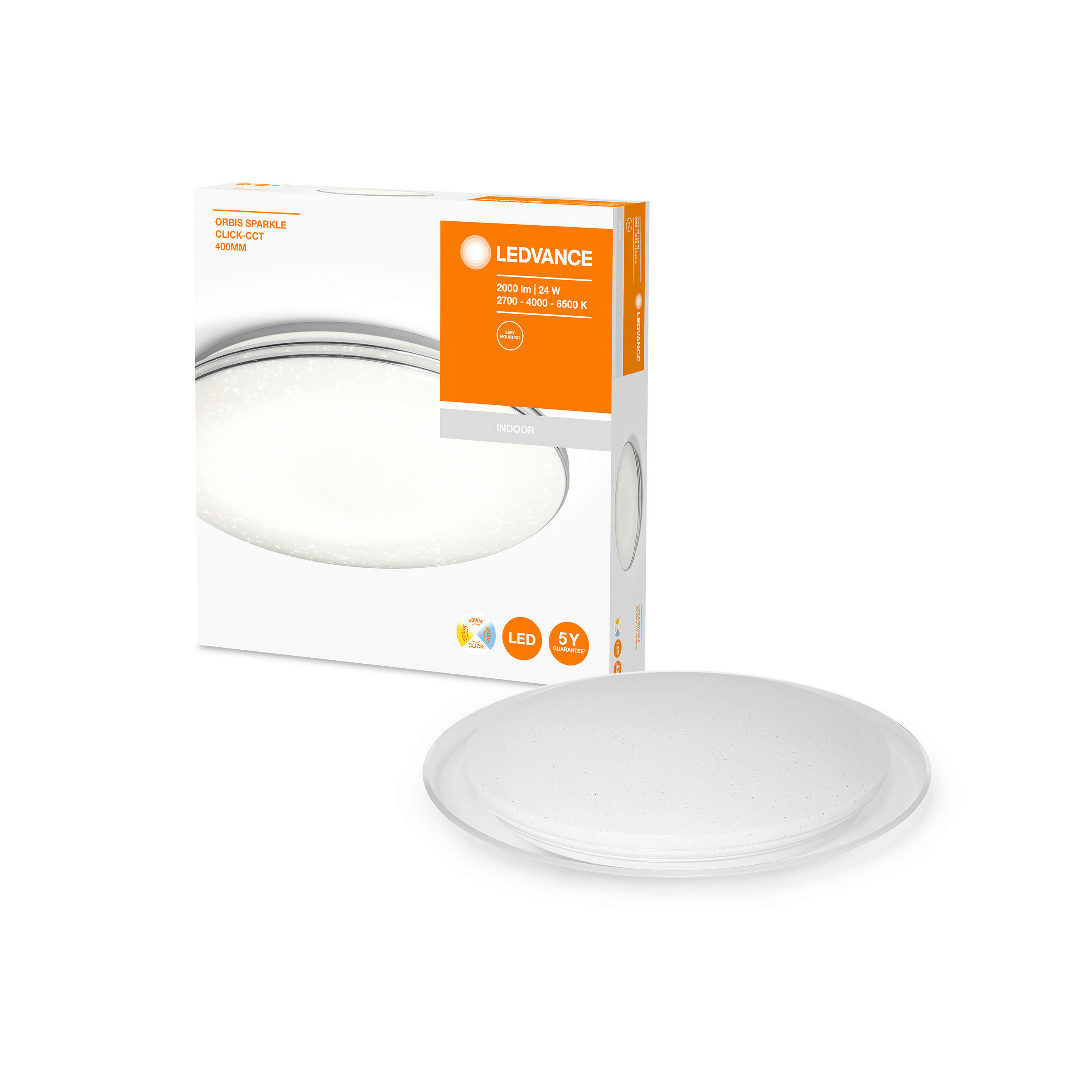 LED-DECKENLEUCHTE Orbis Sparkle 52,6/45,1/46,9 cm   - Weiß, Basics, Kunststoff/Metall (52,6/45,1/46,9cm) - Ledvance